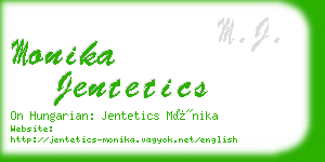 monika jentetics business card